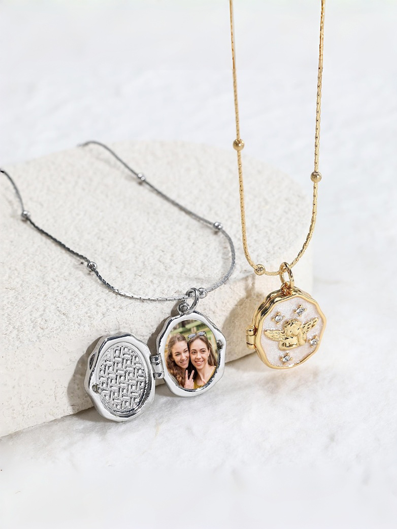 Custom Angel Photo Pendant Necklace Vintage Pendant Necklace